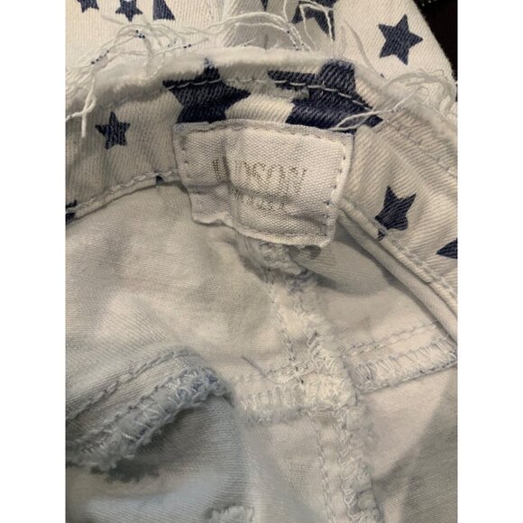 Hudson White W/Blue Star Print Cropped Distressed Skinny Jeans , Size 29, NWT! - Picture 10 of 11
